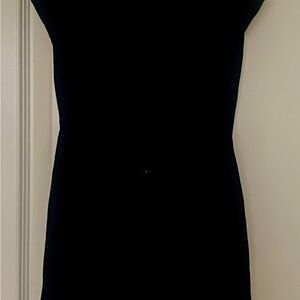 Black Gianni Bini mini dress. Square neck, sleeveless, zip closure w/tie back